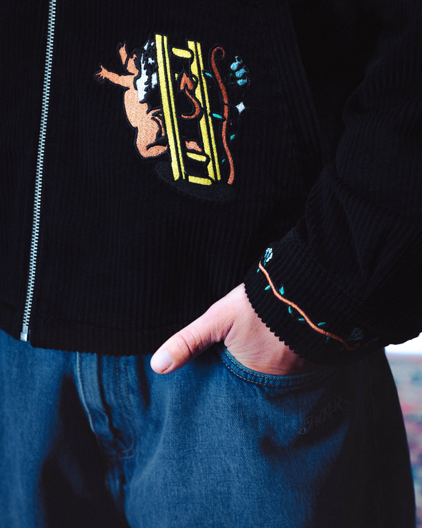 DREAM MAZE CORDUROY OVERSHIRT - BLACK