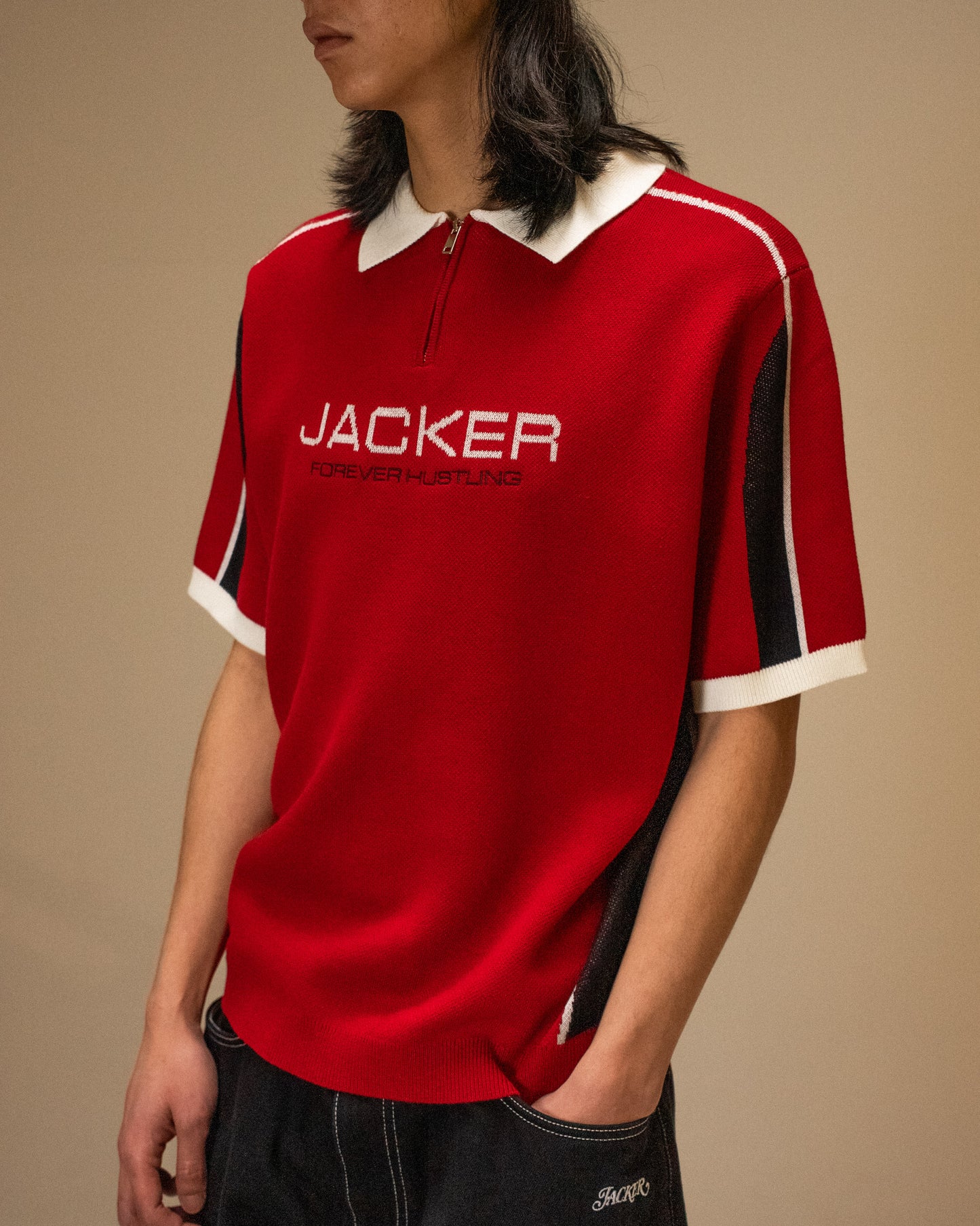 ACE POLO - RED AND BLACK