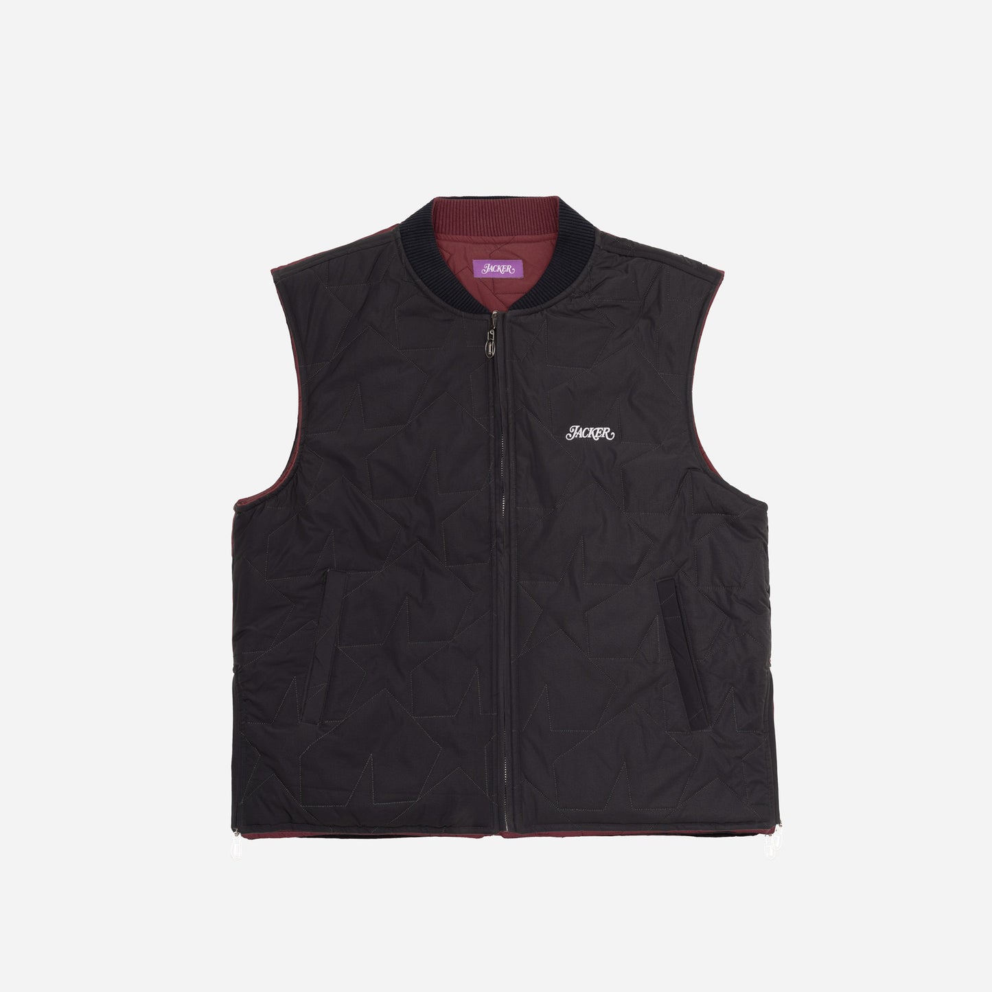 REVERSIBLE SLEEVELESS JACKET - NAVY & RED