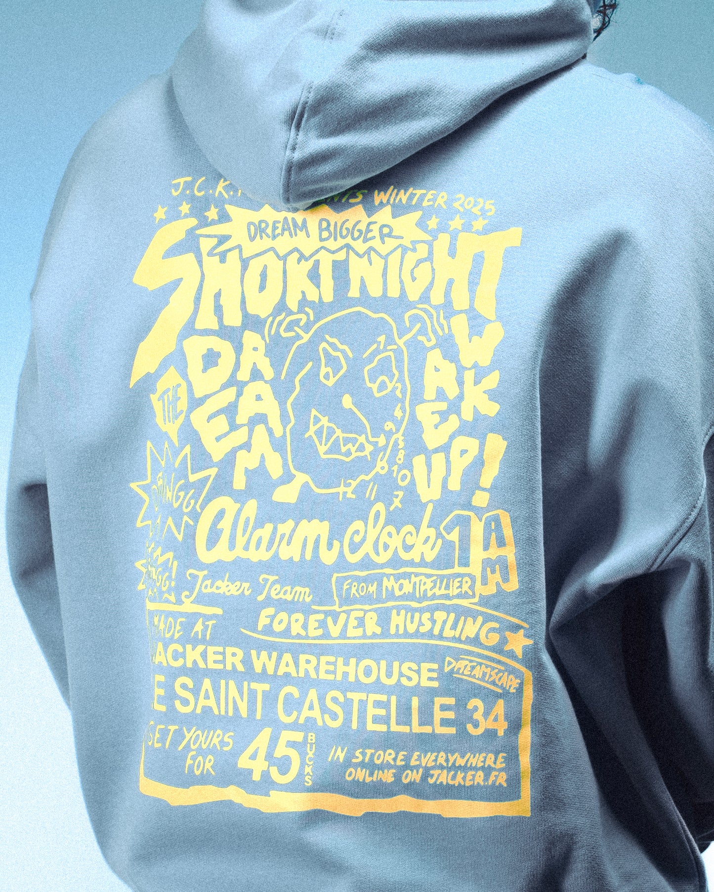 WAKE UP ! HOODIE - BLUE