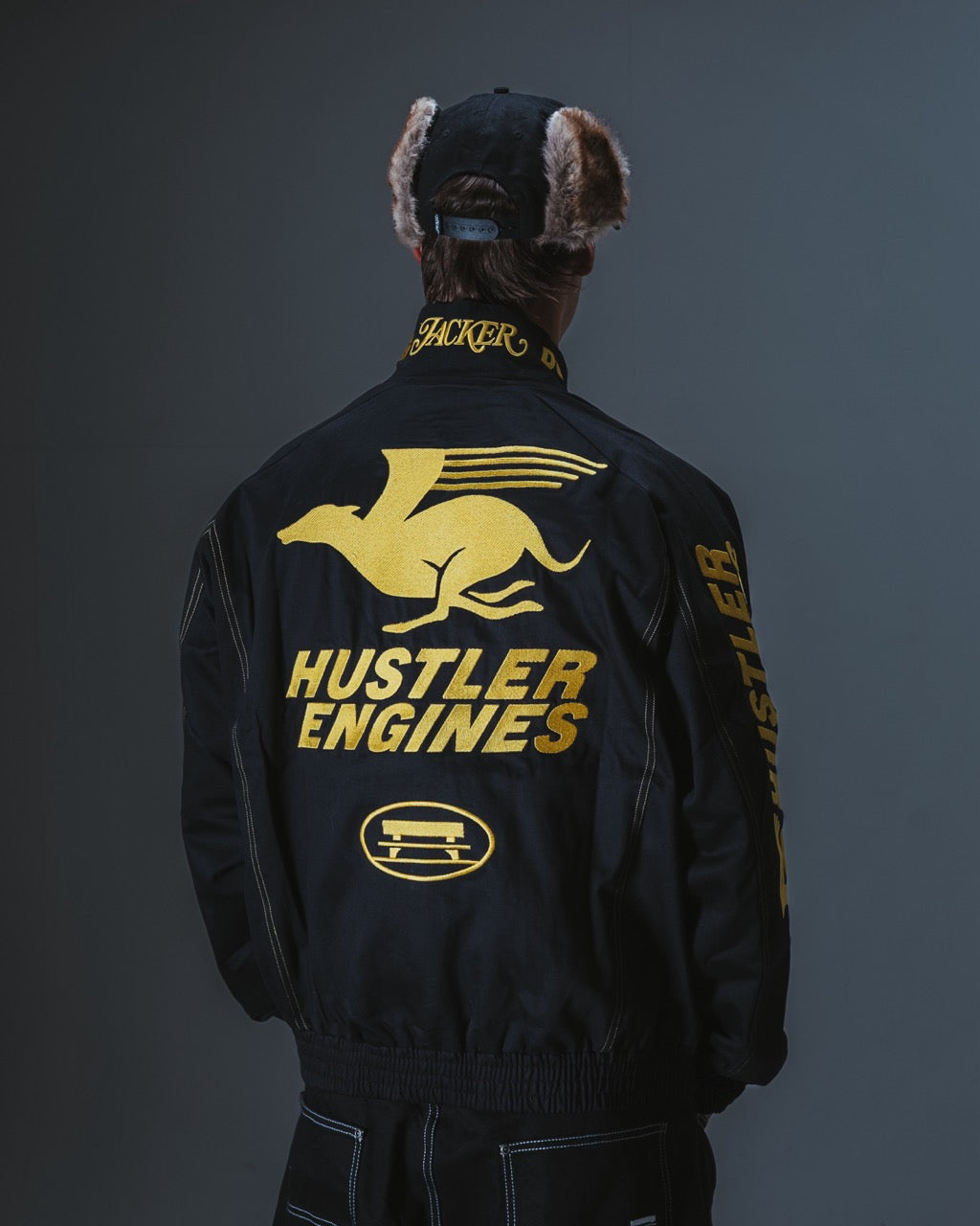 DOGGY RACING TRACK JACKET - BLACK