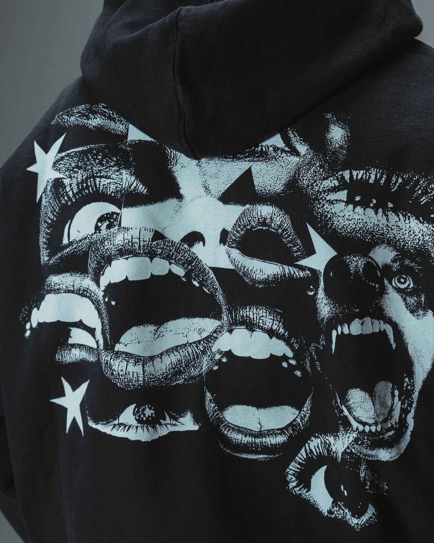 FEARLESS WASHED HOODIE ZIP - BLACK