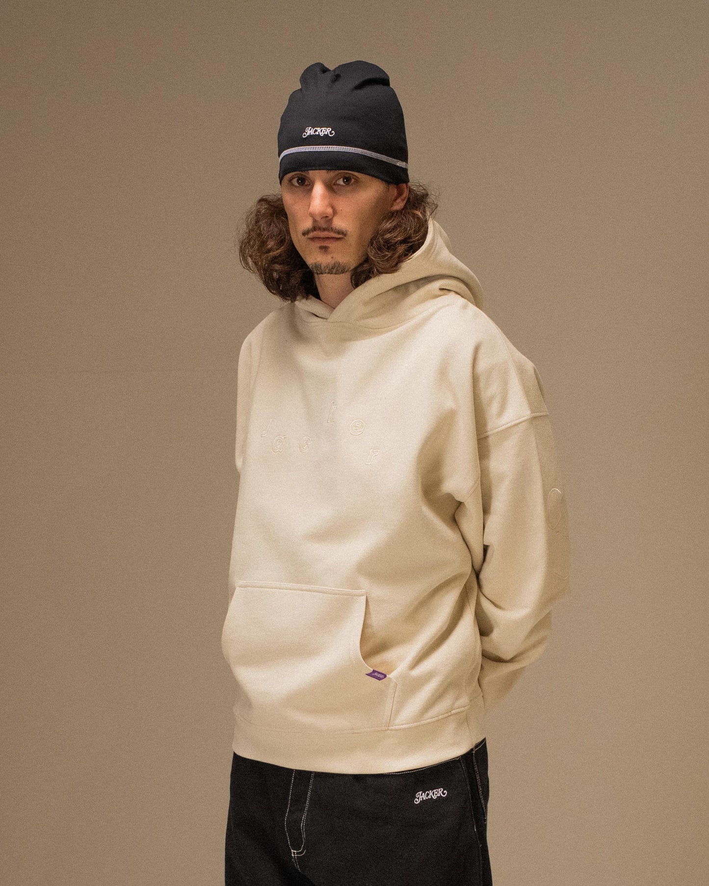 MIRROR MAZE HOODIE BEIGE