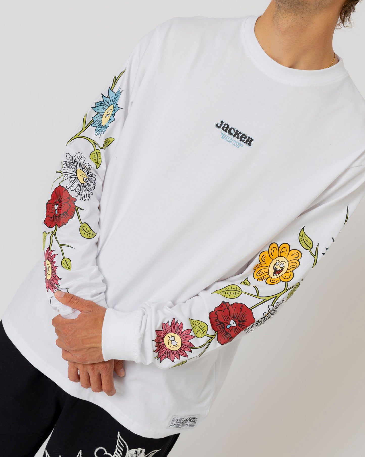 FIGHT FLOWER LONG SLEEVES - WHITE - JACKER