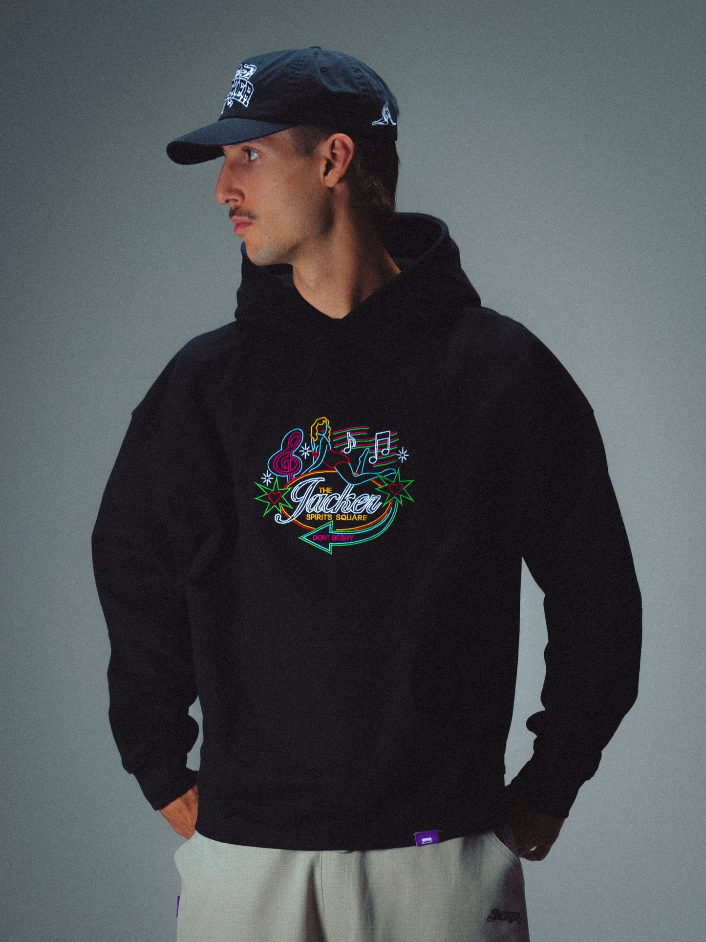 DON'T BE SHY EMBRODERY HOODIE - BLACK
