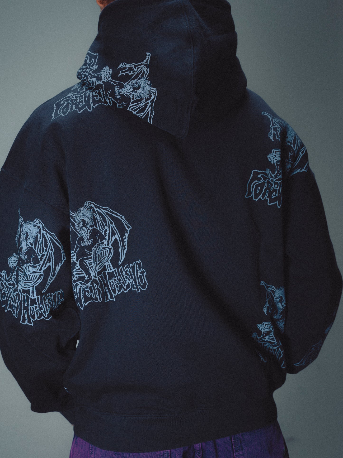 KAREN WASHED HOODIE - BLACK