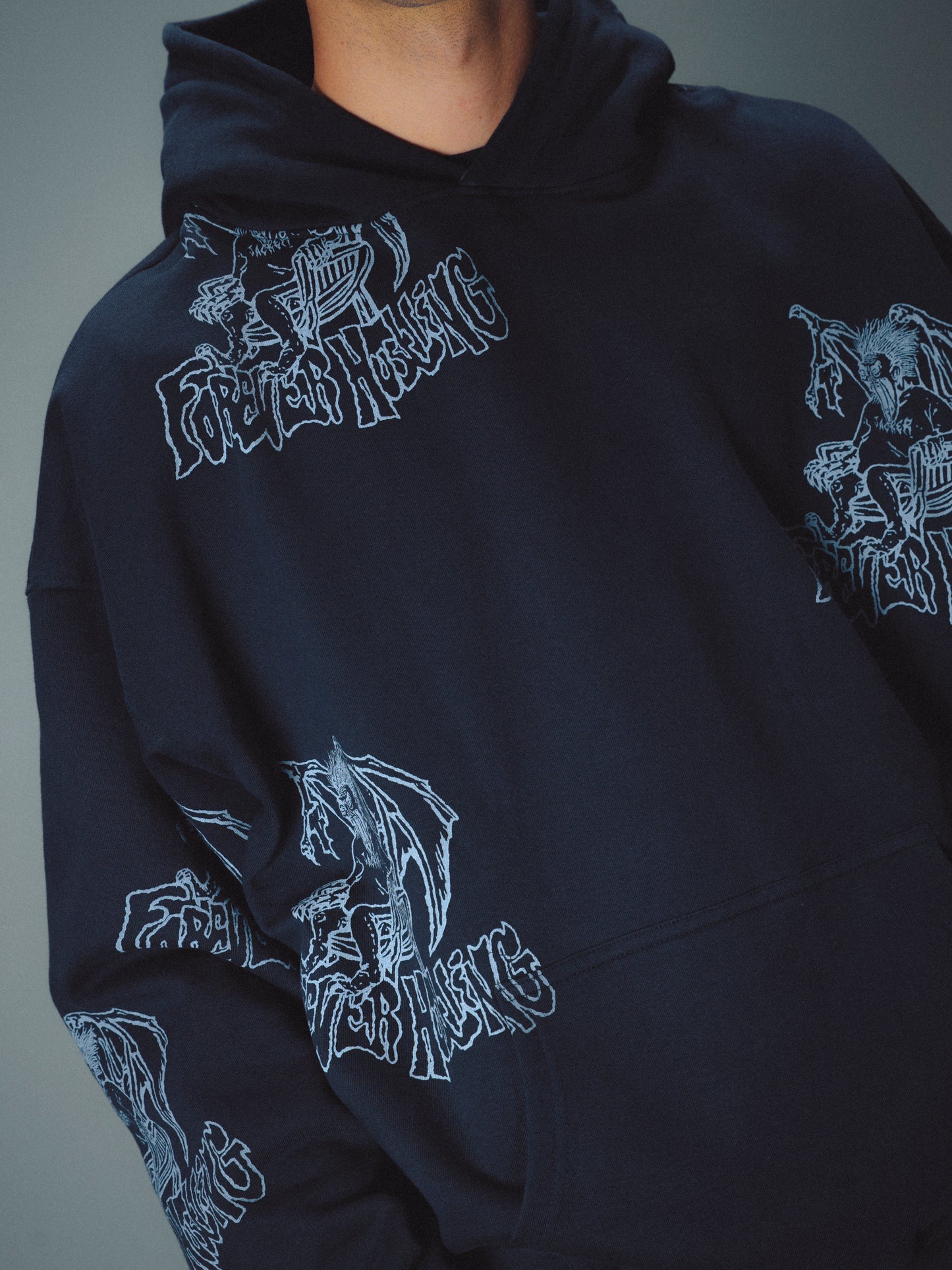 KAREN WASHED HOODIE - BLACK