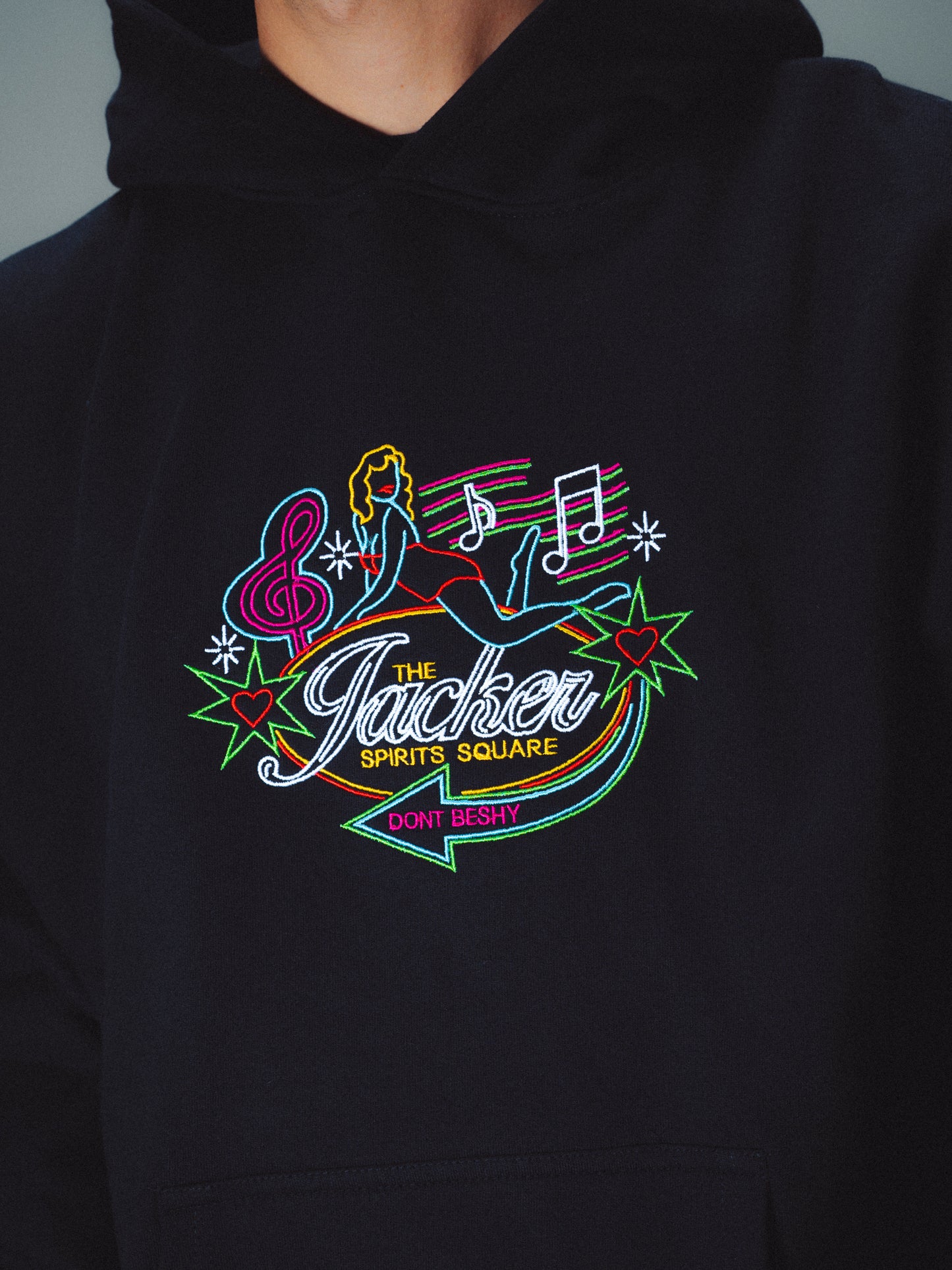 DON'T BE SHY EMBRODERY HOODIE - BLACK