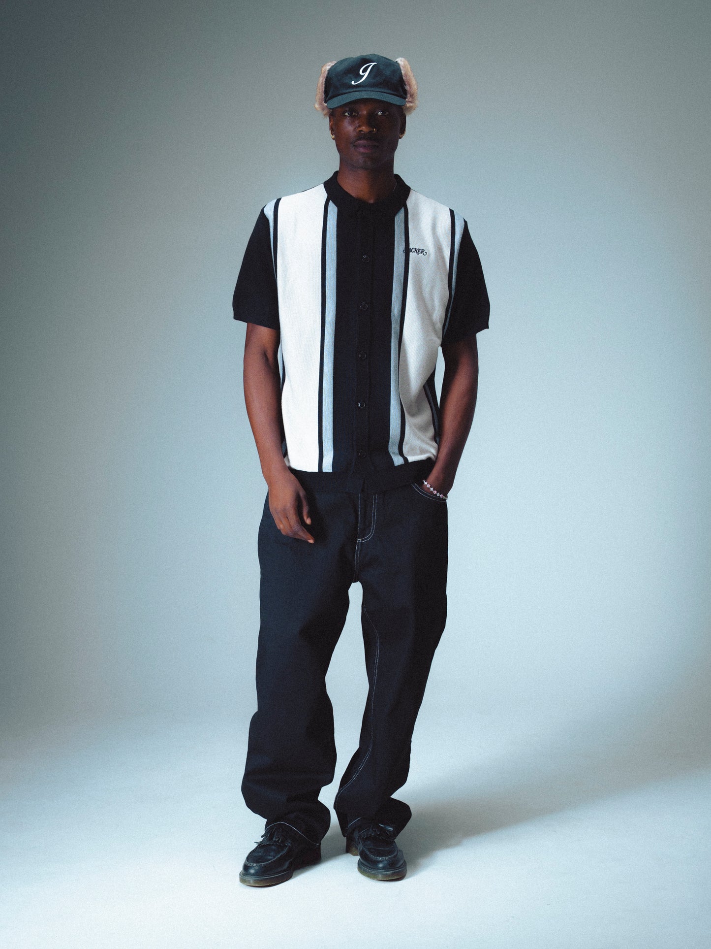 GRANDPA CARDIGAN SHIRT - BLACK