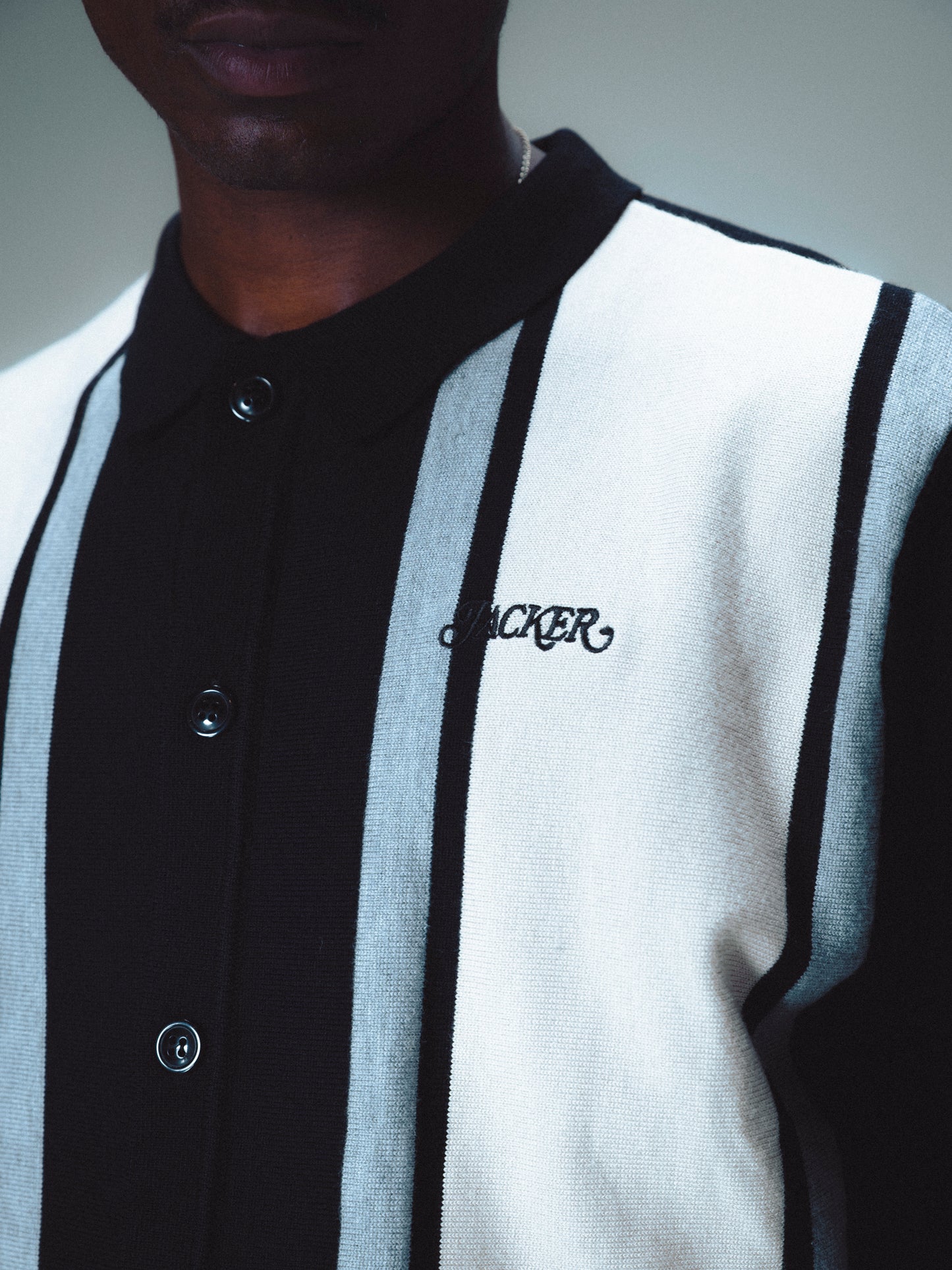 GRANDPA CARDIGAN SHIRT - BLACK