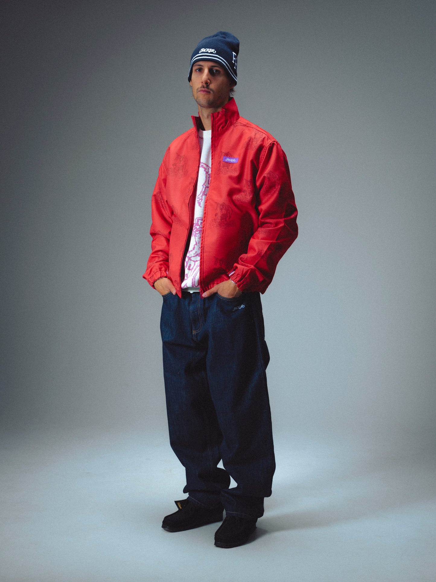 KAREN RIPSTOP NYLON JACKET - RED