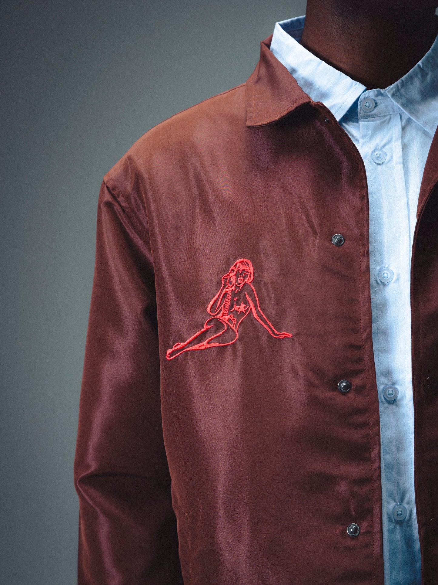 ROMANTIC FIGHT COACH JACKET - BROWN