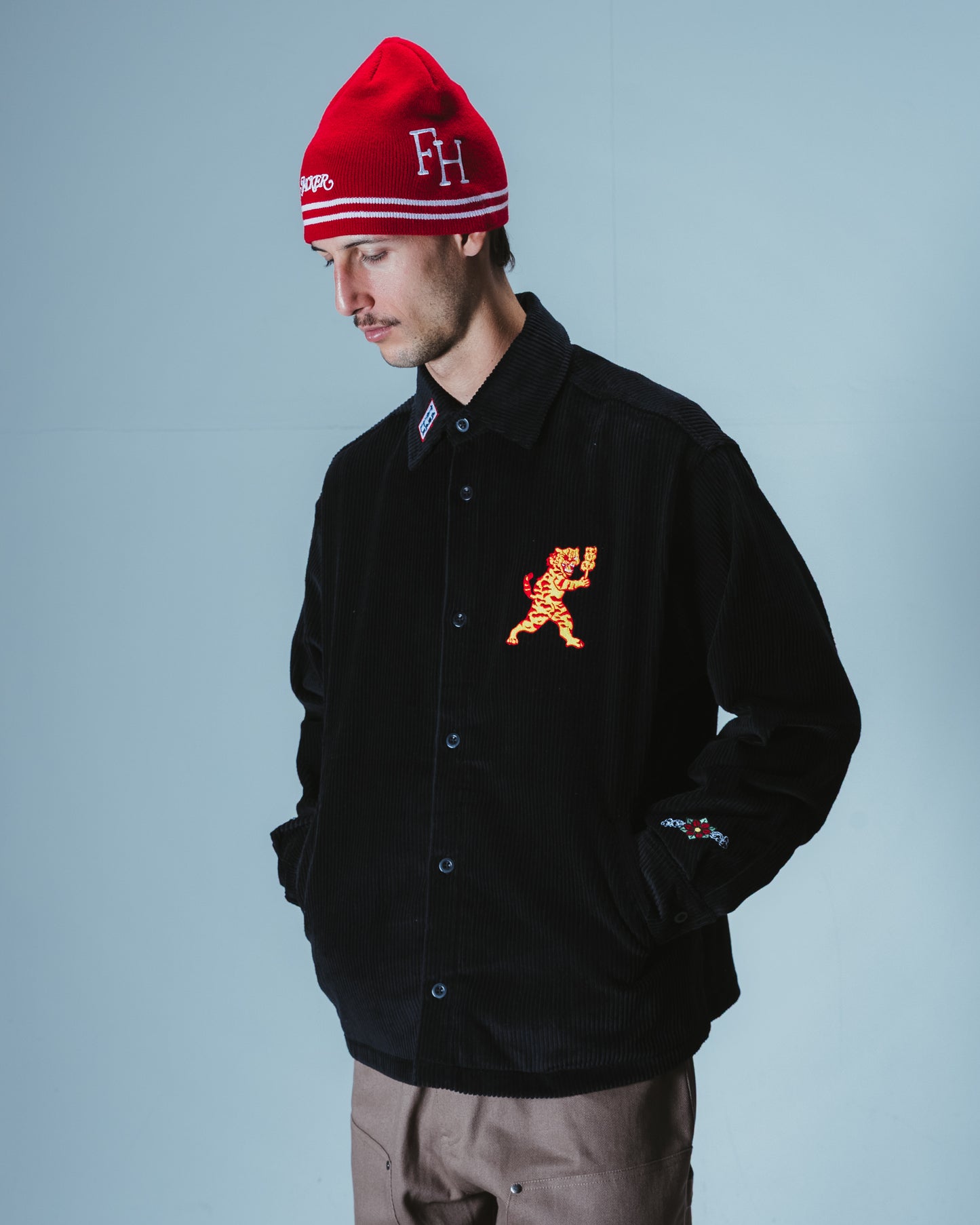 BAIJU CORDUROY OVERSHIRT SHIRT - BLACK
