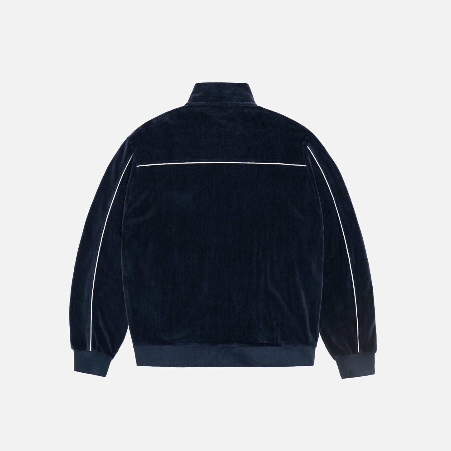 REFLECTIVE VELVET ZIPPER JACKET - NAVY