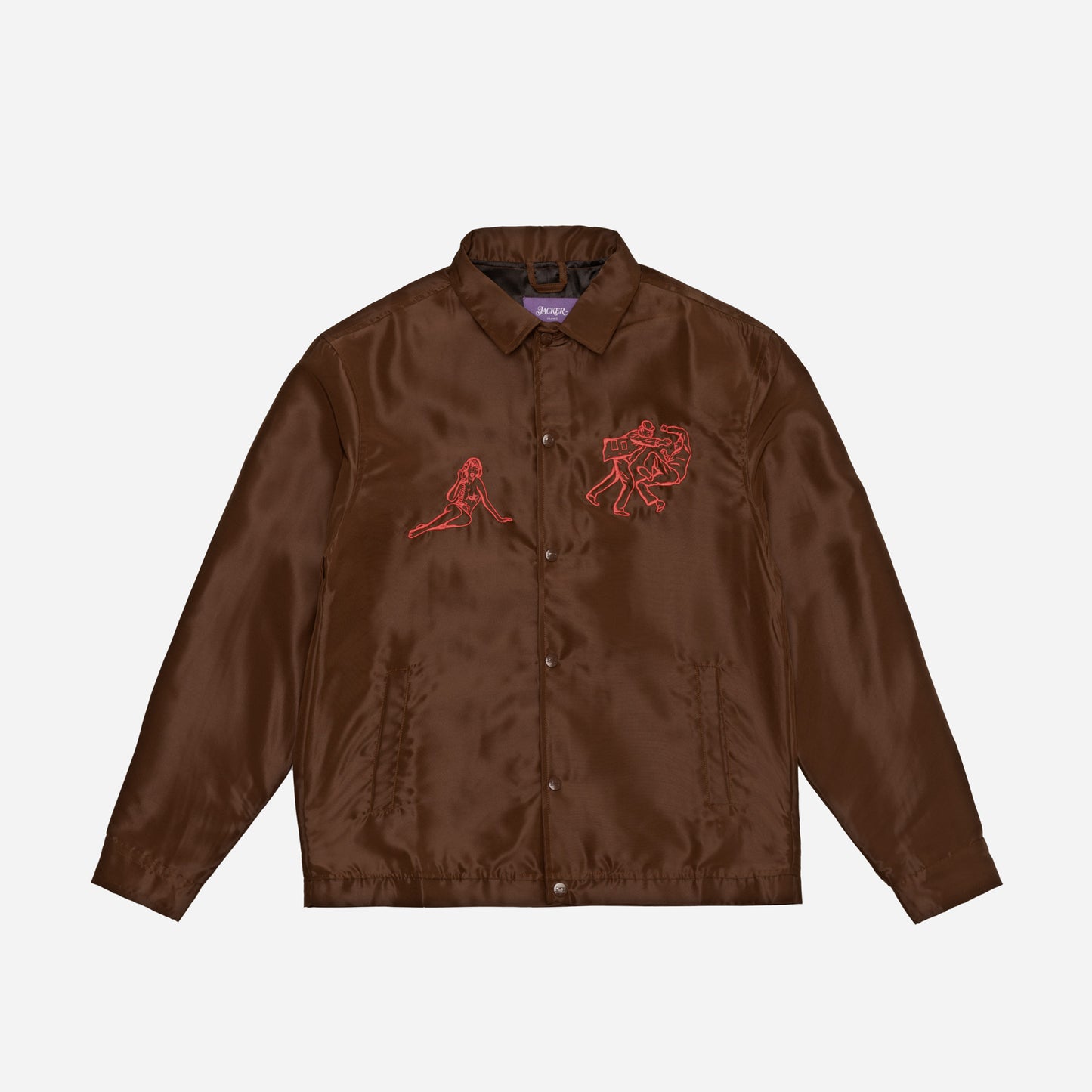 ROMANTIC FIGHT COACH JACKET - BROWN