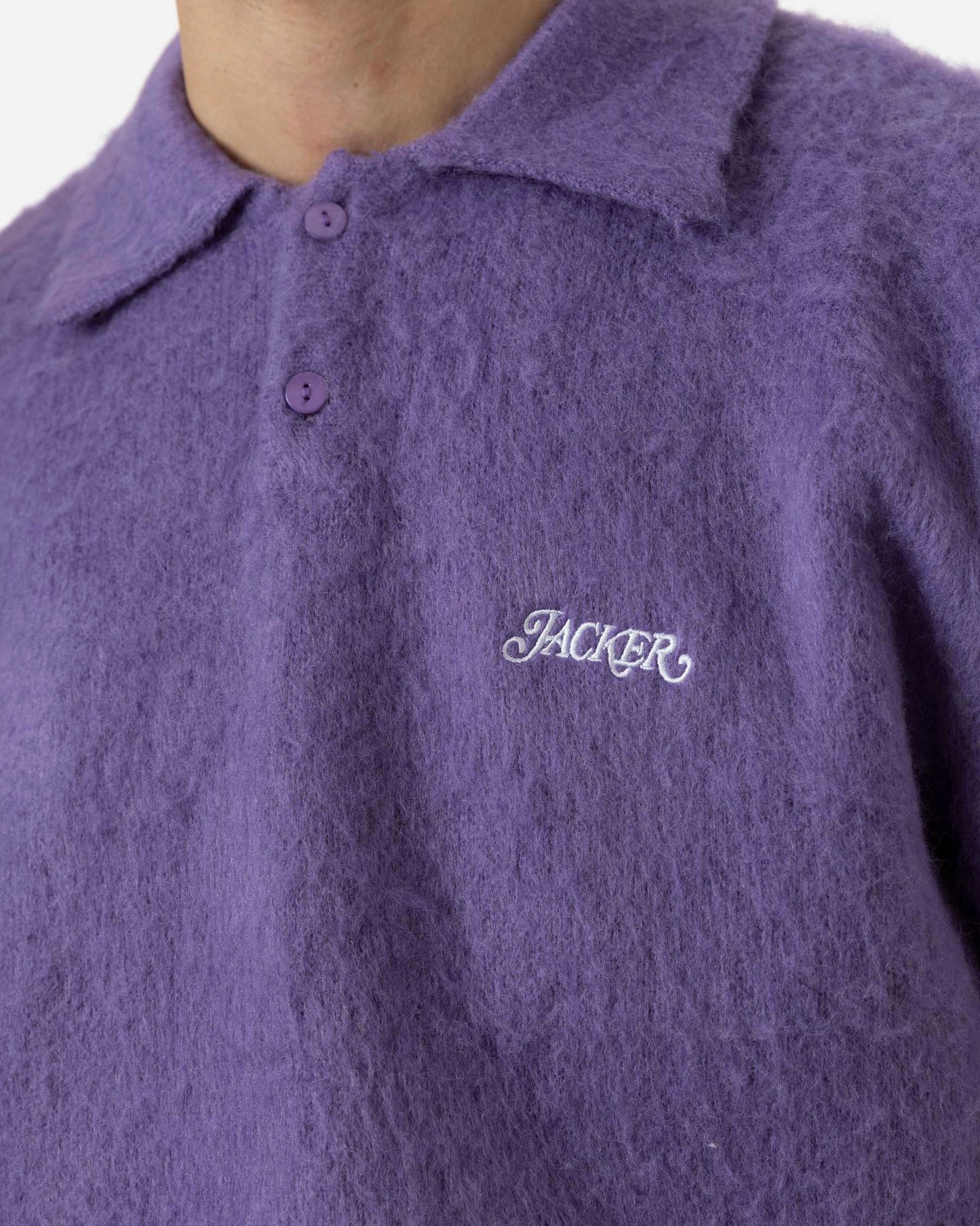 POLO CLASSICA IN MOHAIR - VIOLA