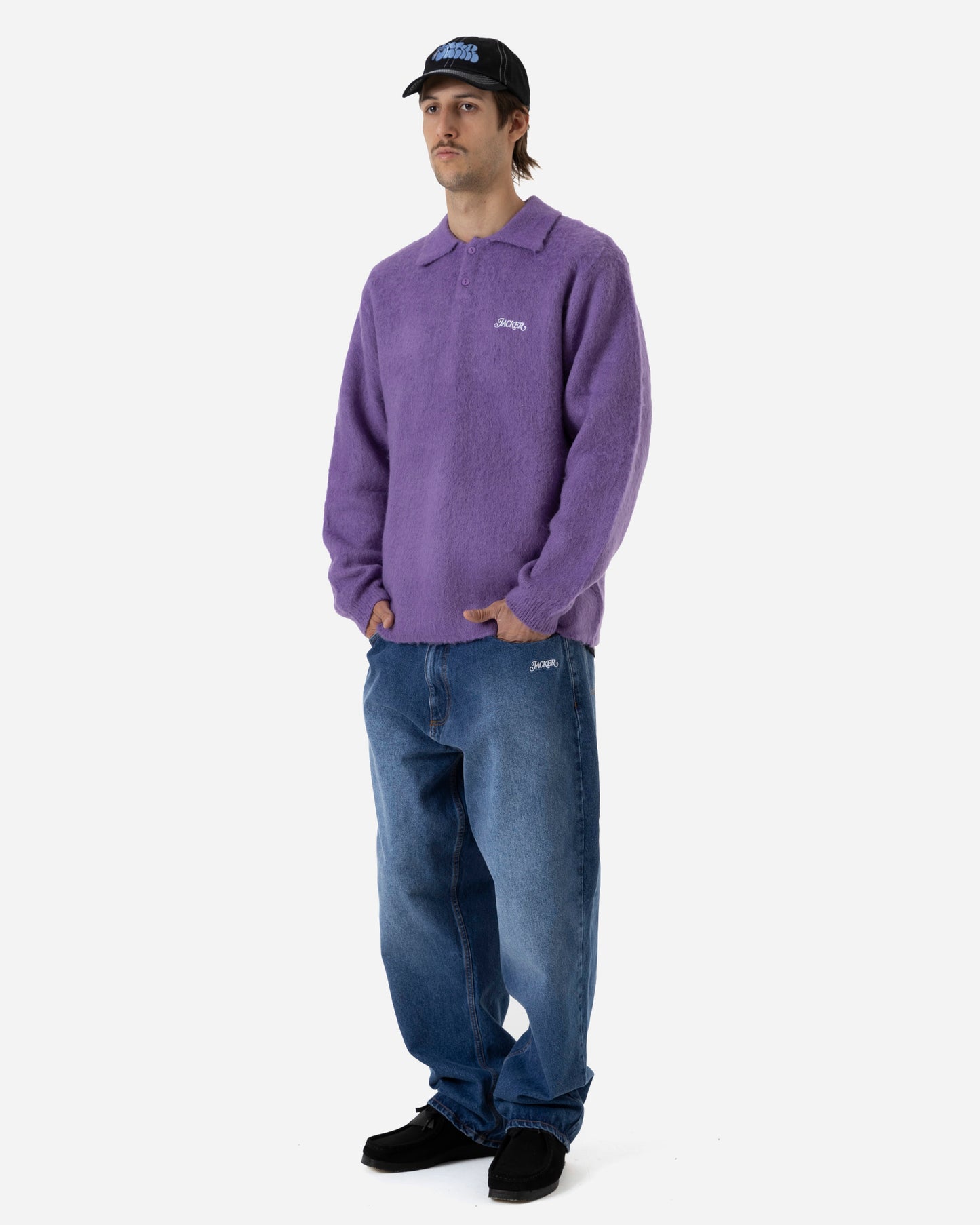 POLO CLASSICA IN MOHAIR - VIOLA
