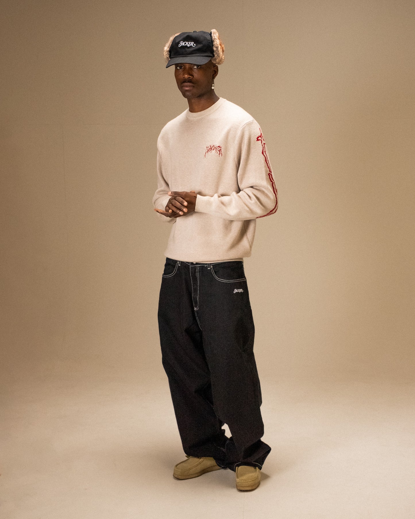 SKELETON SWEATER - BEIGE