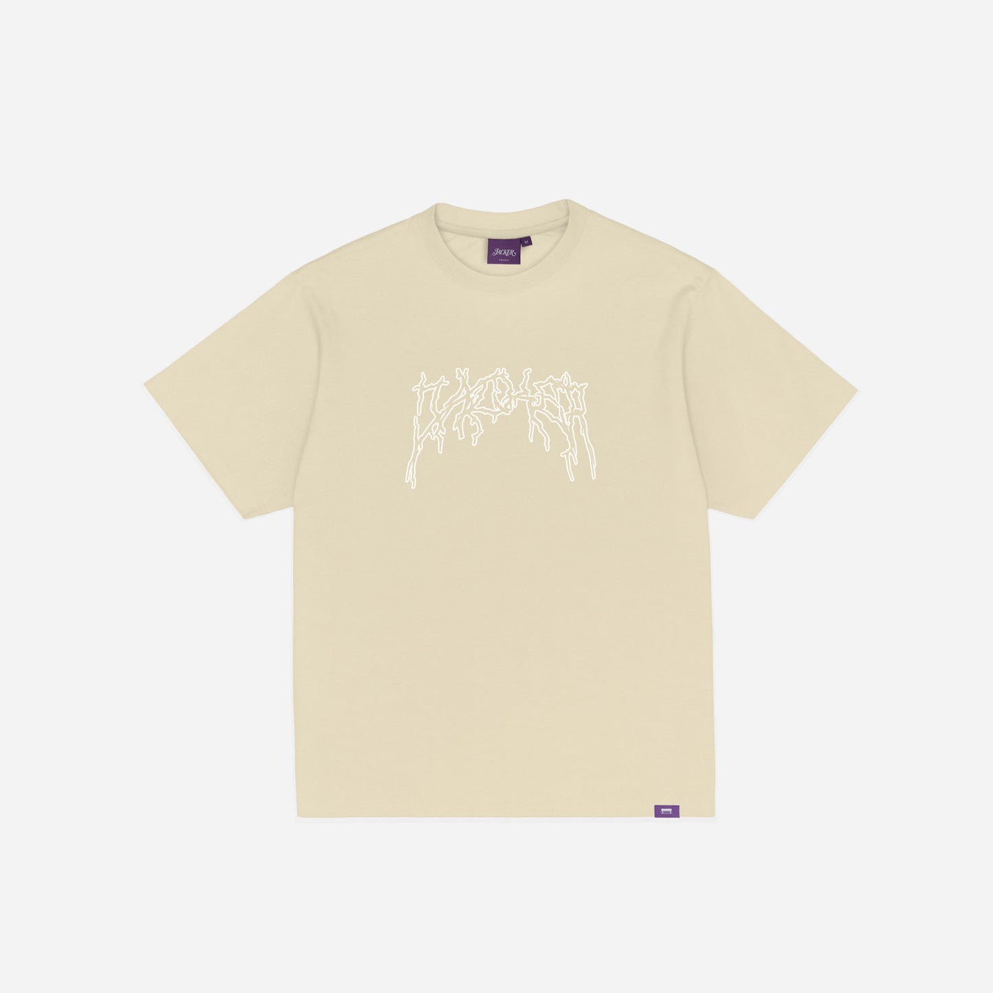 SKELETON GARMENT DYED T-SHIRT CROP BEIGE