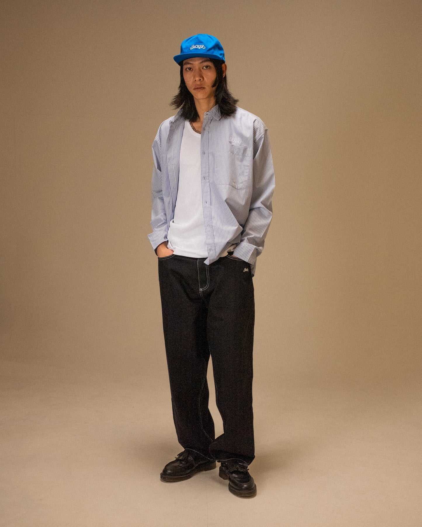 STRIPE L/S SHIRT - BLUE