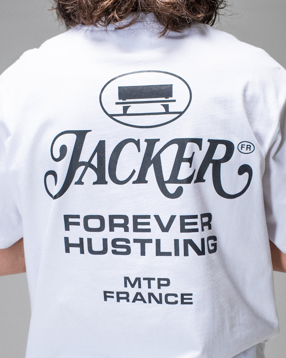 T-shirt Jacker Collective Logo blanc — détail du produit