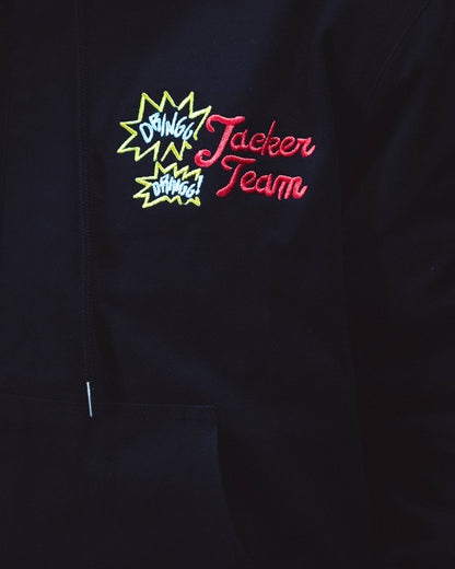 WAKE UP ! HOODED BOMBER - BLACK