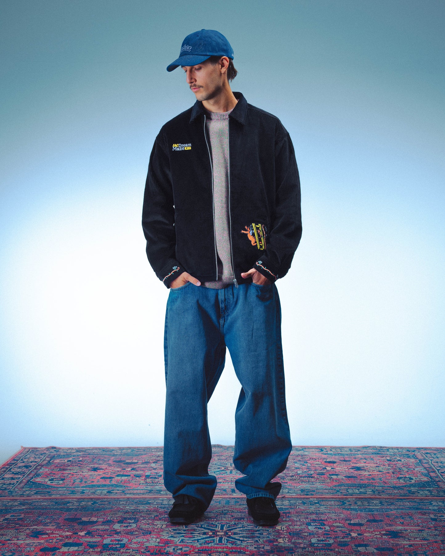 DREAM MAZE CORDUROY OVERSHIRT - BLACK