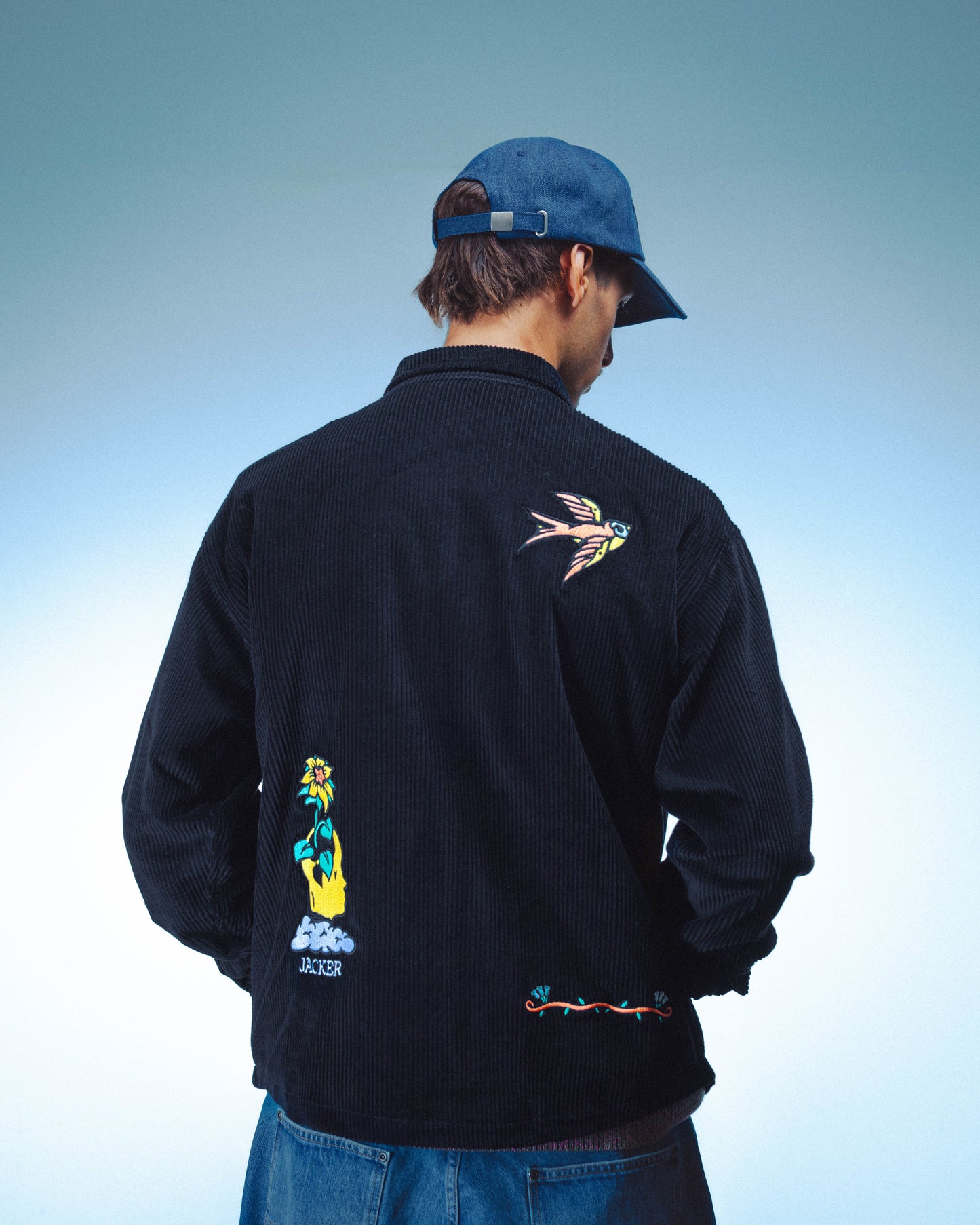 DREAM MAZE CORDUROY OVERSHIRT - BLACK