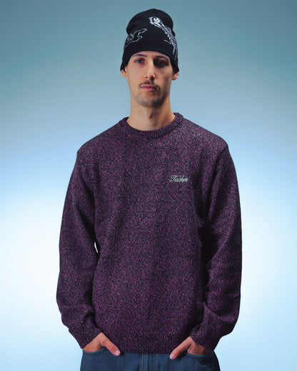 SNUG KNIT CREWNECK - PURPLE