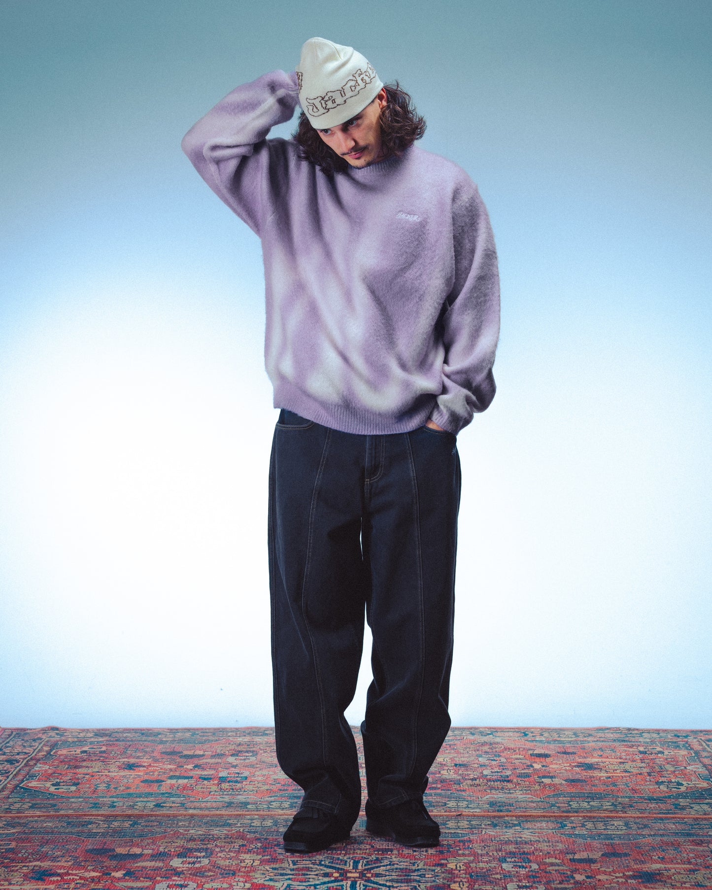BLUR MOHAIR CREWNECK - PURPLE