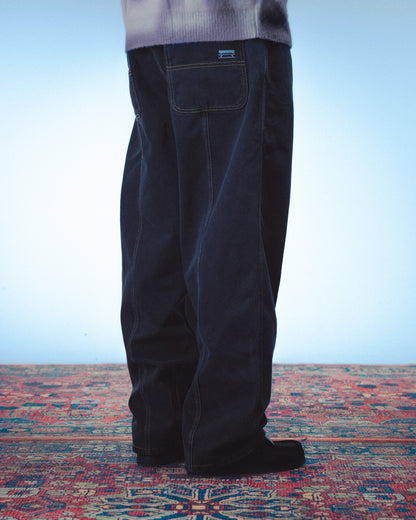 3 STRIPES DYED DENIM BAGGY PANT - BLACK