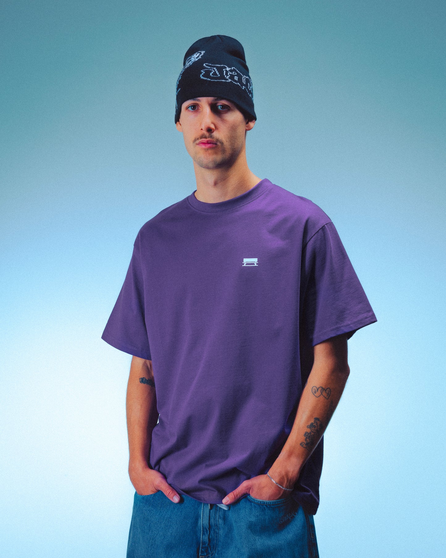 ID T-SHIRT - PURPLE & WHITE