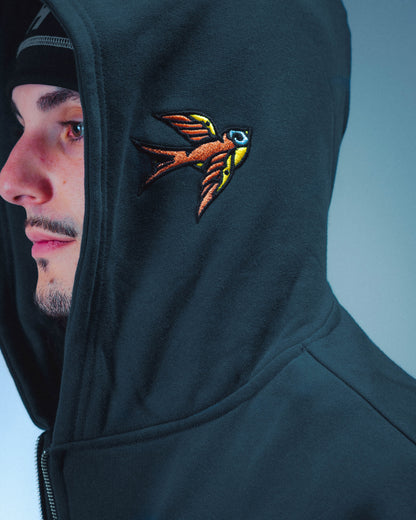 DREAM MAZE ZIPPED HOODIE - NAVY