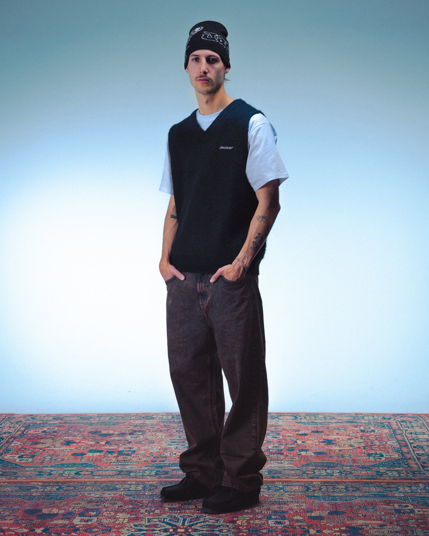 GRANPA MOHAIR SLEEVELESS - BLACK