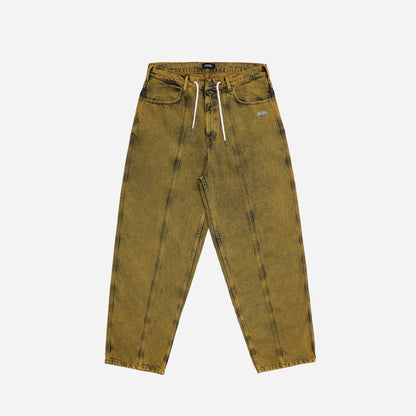 3 STRIPES DYED DENIM BAGGY PANT - YELLOW
