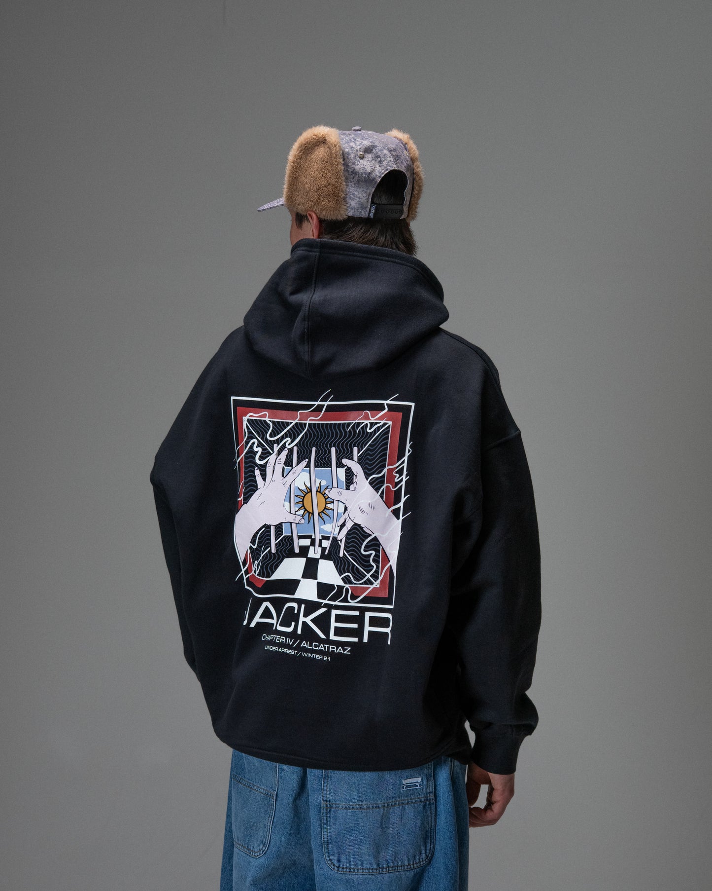 ALCATRAZ HOODIE BLACK