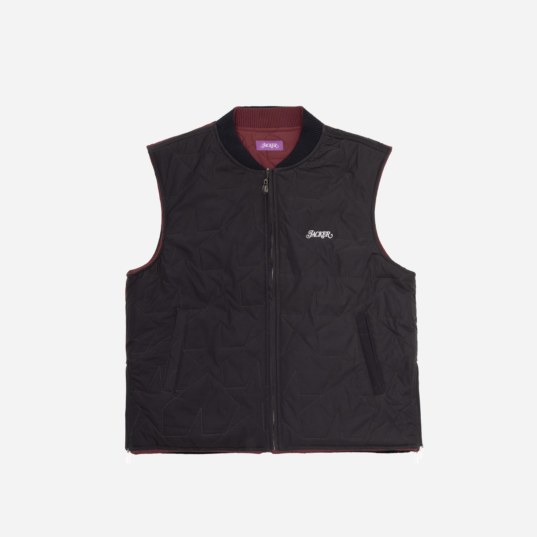 REVERSIBLE SLEEVELESS JACKET - NAVY & RED – JACKER REVERSIBLE SLEEVELESS JACKET - NAVY & RED – JACKER