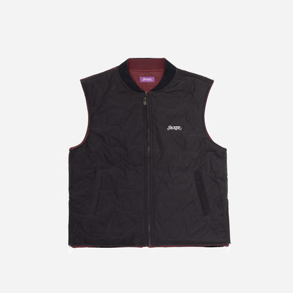 REVERSIBLE SLEEVELESS JACKET - NAVY & RED