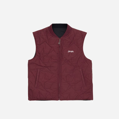 REVERSIBLE SLEEVELESS JACKET - NAVY & RED