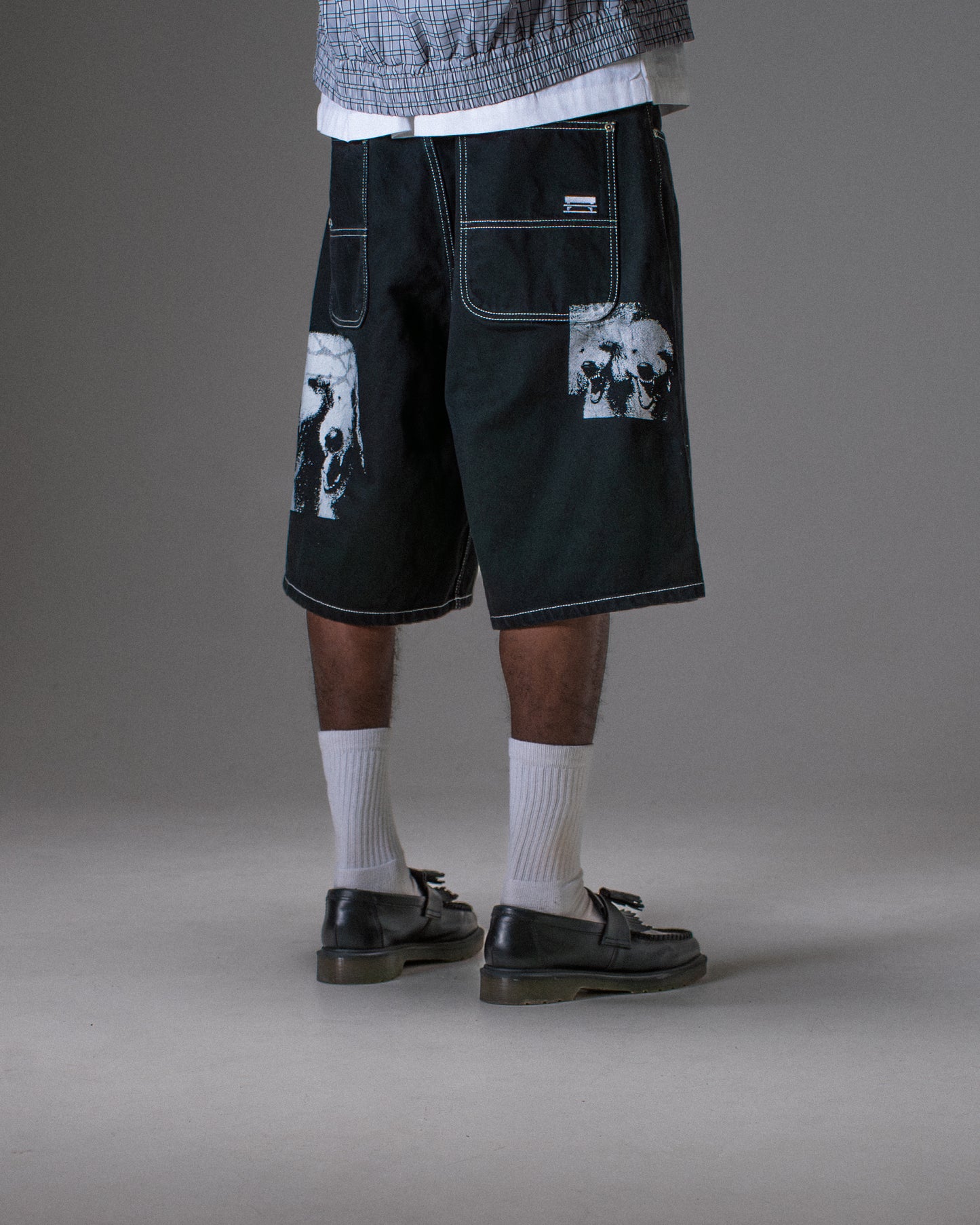 BAGGY SHORT POODLE PALS BLACK