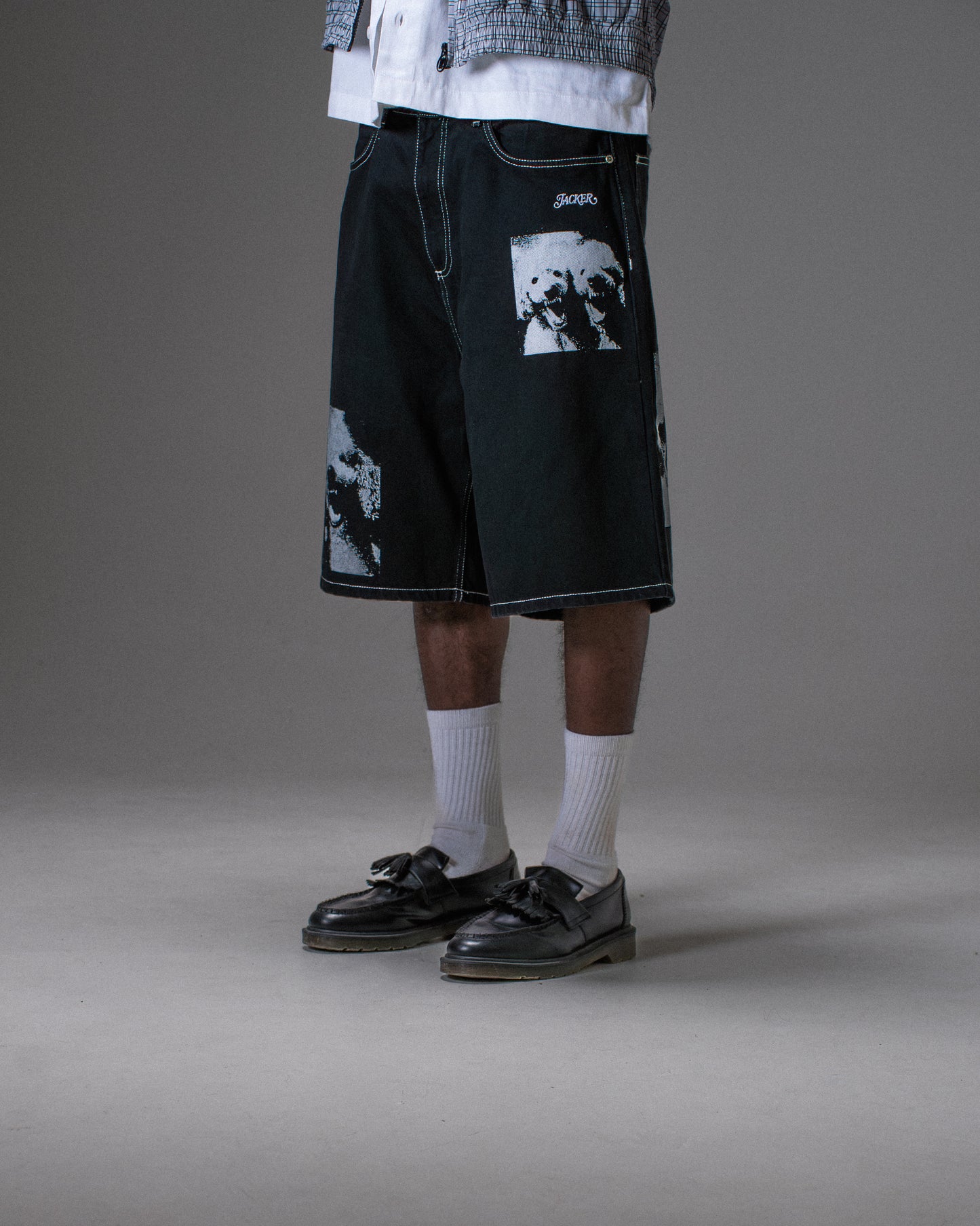 BAGGY SHORT POODLE PALS BLACK