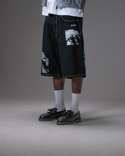 BAGGY SHORT POODLE PALS BLACK