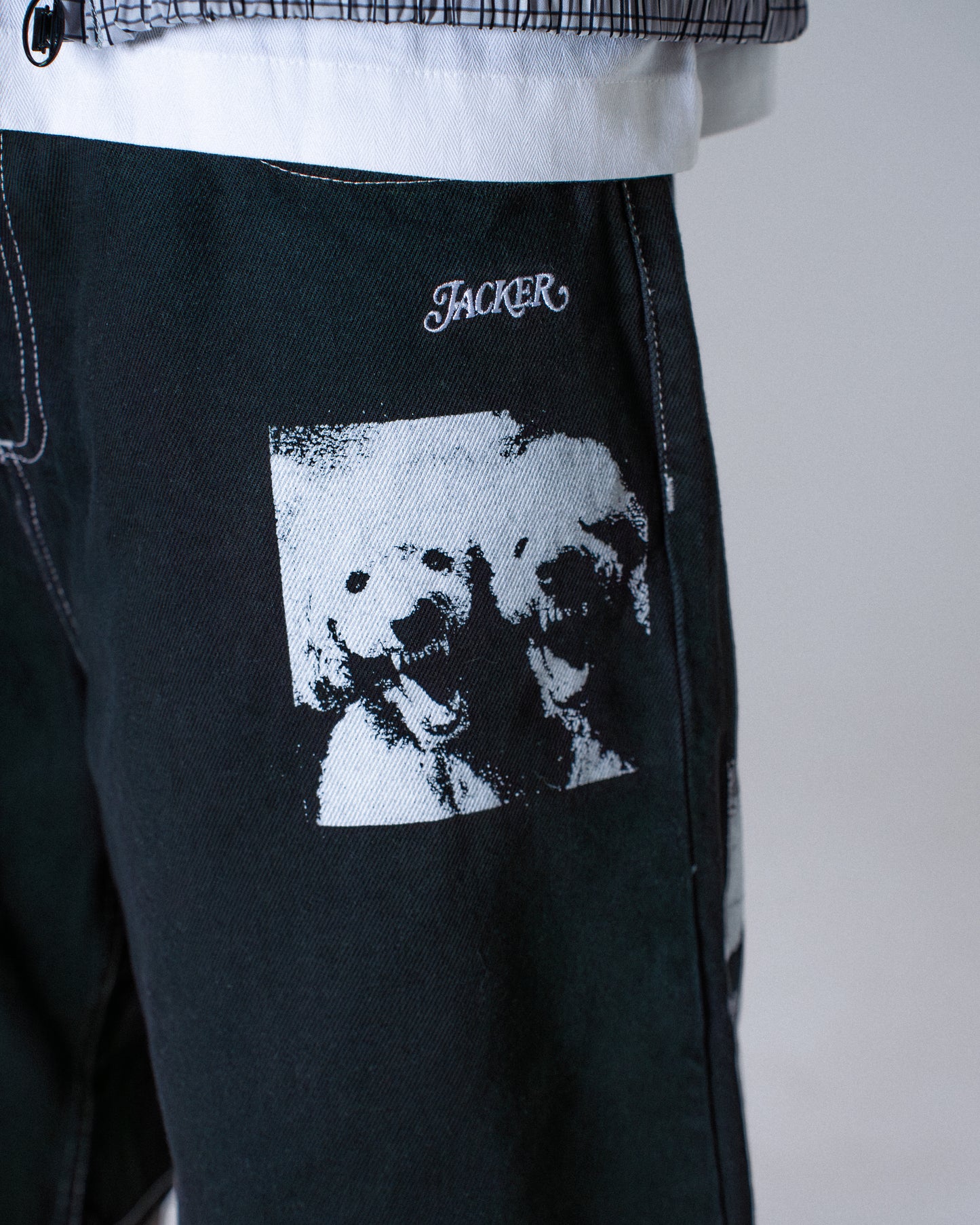 BAGGY SHORT POODLE PALS BLACK