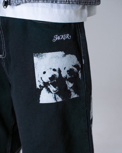 BAGGY SHORT POODLE PALS BLACK