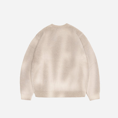 BLUR MOHAIR CREWNECK - BEIGE