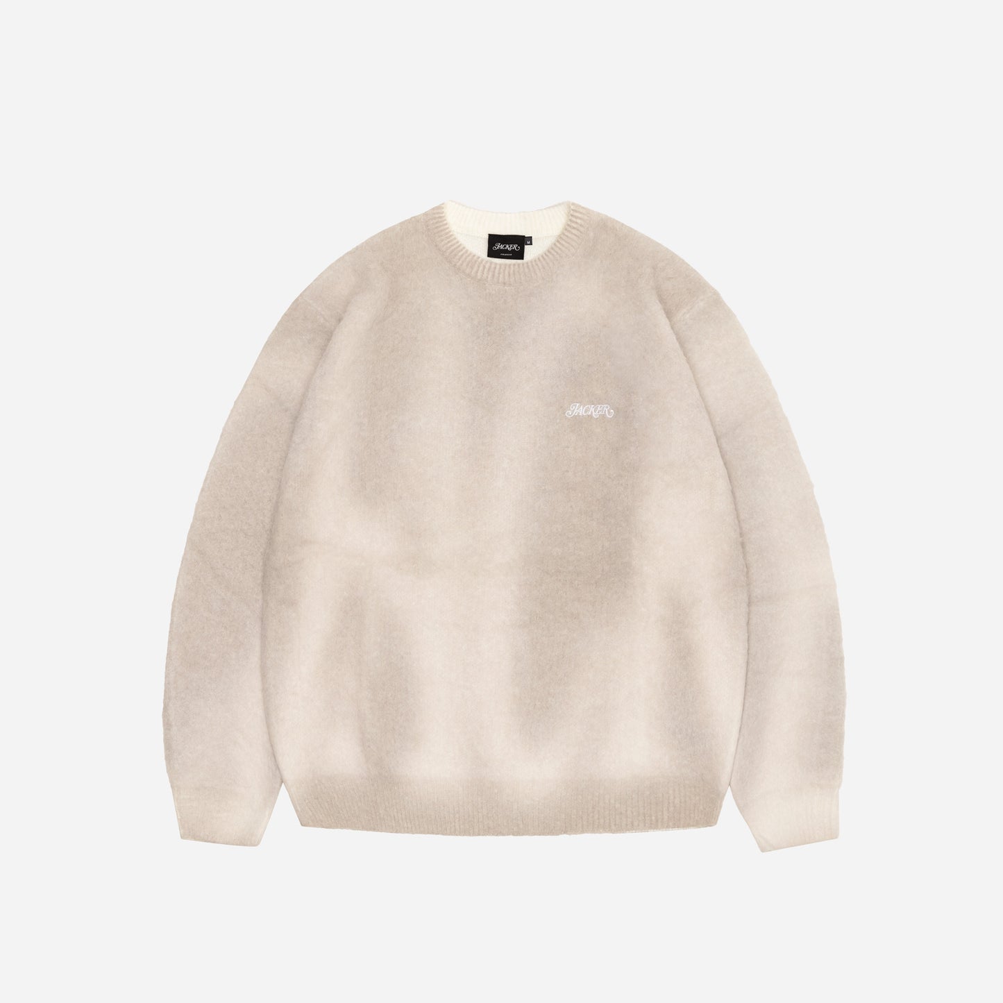 BLUR MOHAIR CREWNECK - BEIGE