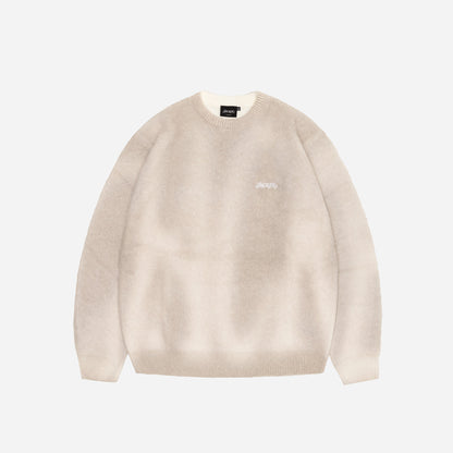 BLUR MOHAIR CREWNECK - BEIGE