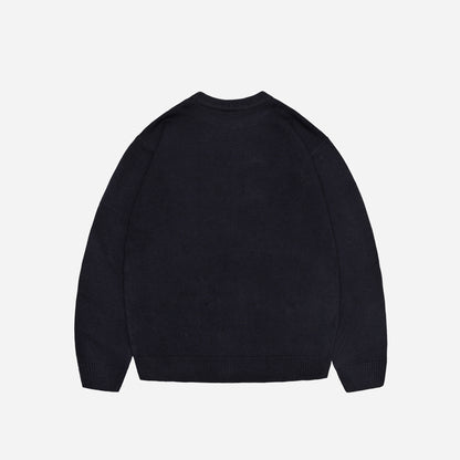 CLASSIC FELT KNIT CREWNECK - NAVY