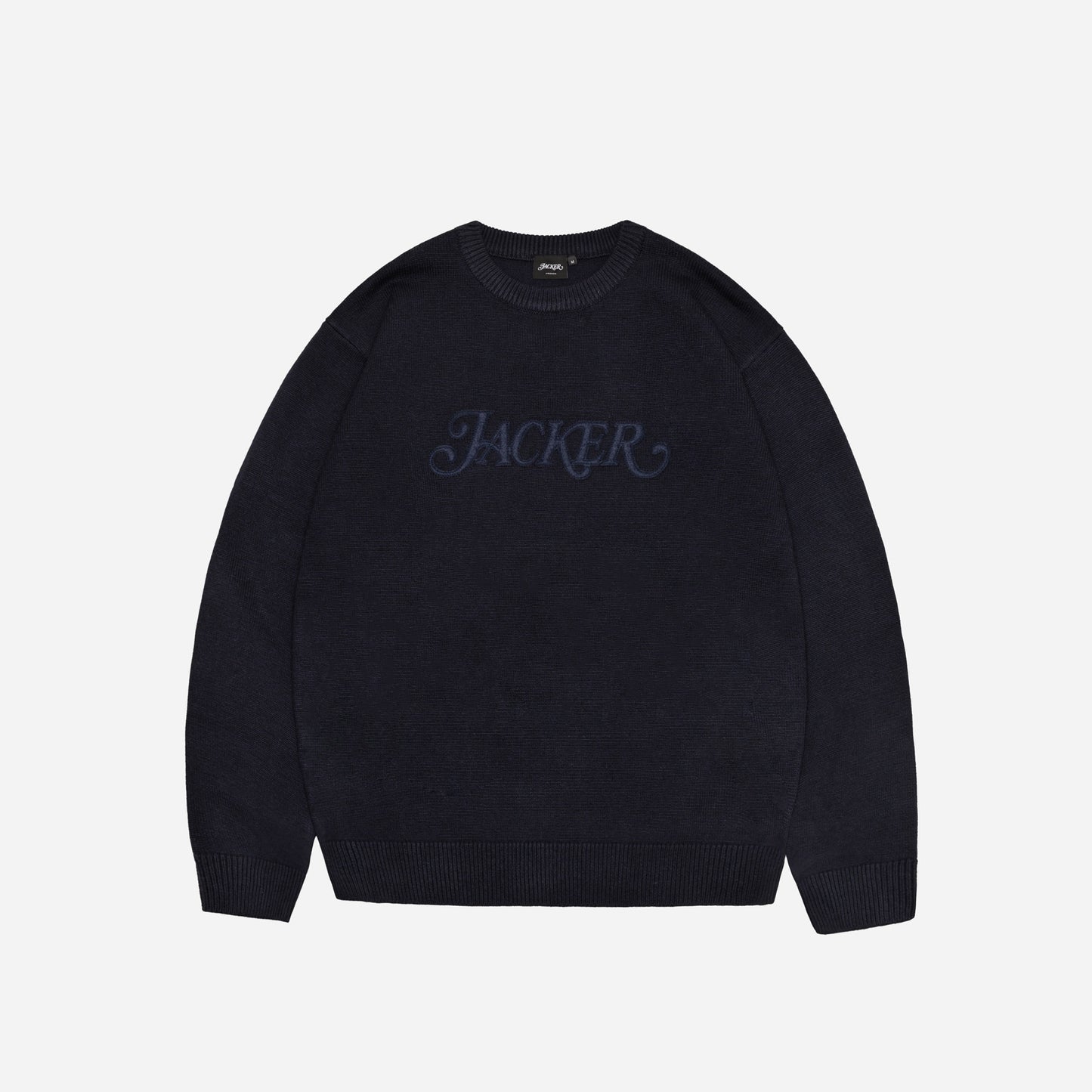 CLASSIC FELT KNIT CREWNECK - NAVY