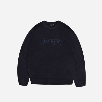CLASSIC FELT KNIT CREWNECK - NAVY